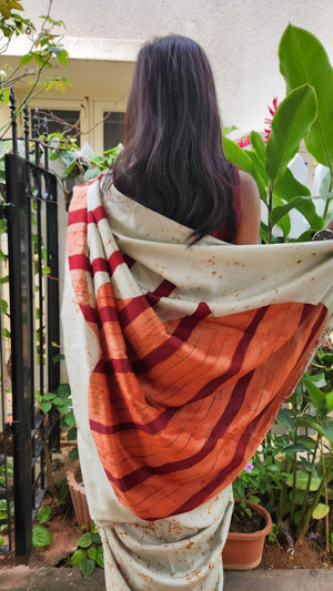 'DEEP JELE JAYI: Maroon' Batik on Handwoven Mulberry silk