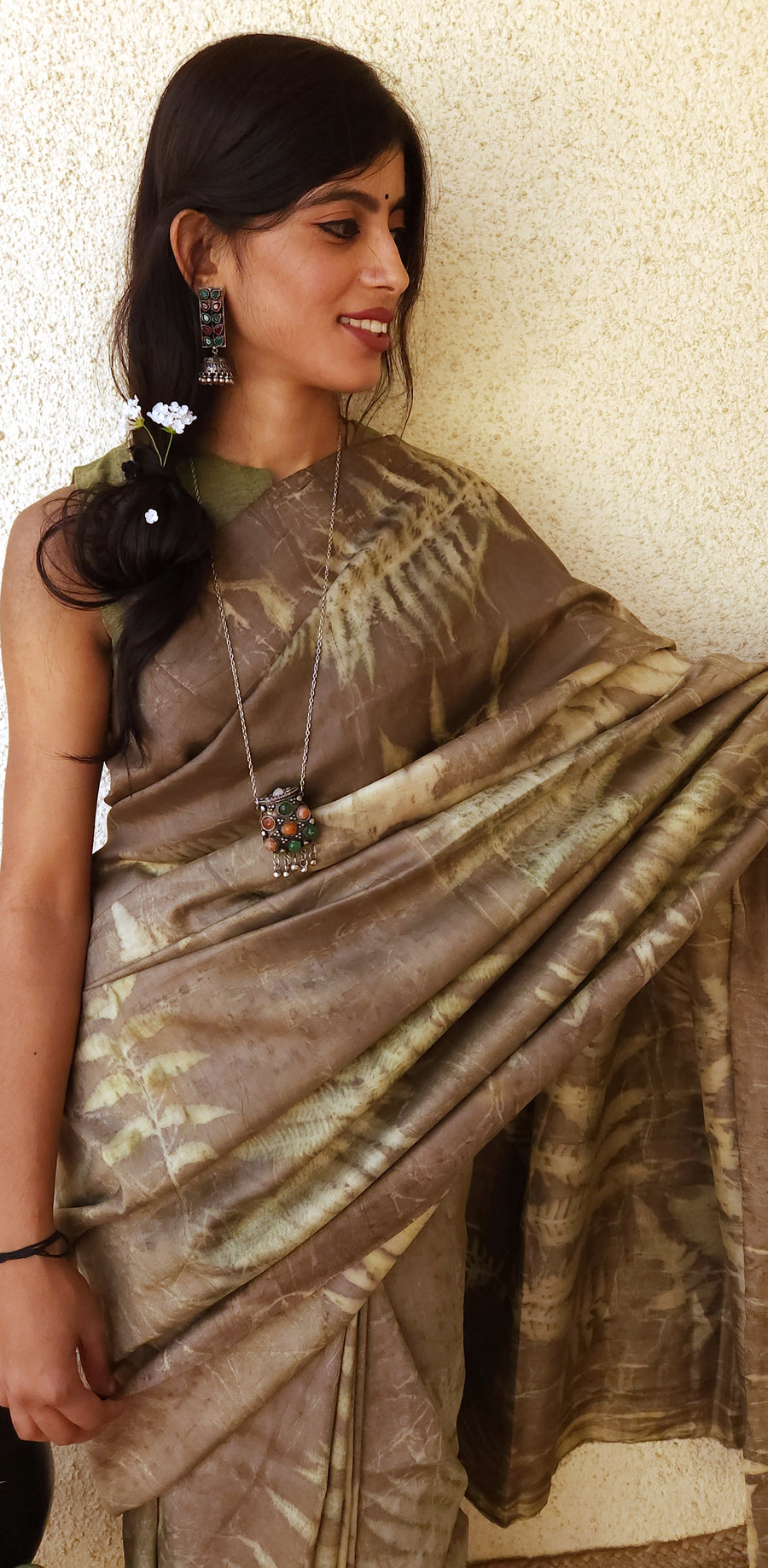 'LOST IN THE JUNGLE' Eco- printed handloom Mulberry Silk