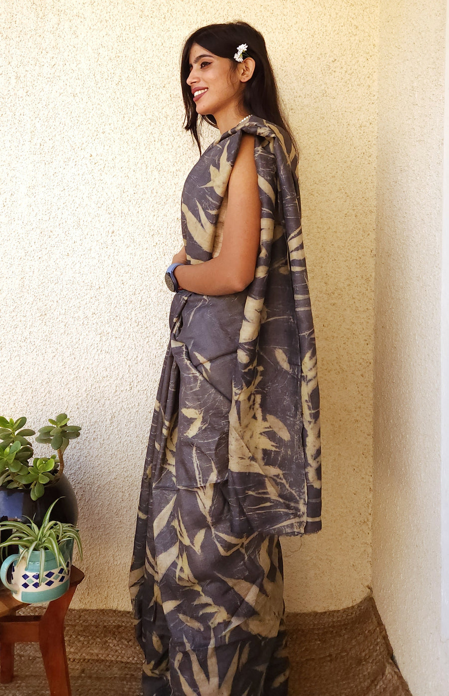 'INTO THE WOODS' Eco- printed handloom Tussar Silk