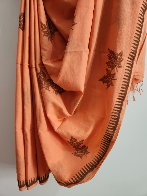 'AUTUMN HUES: Brown' Hand block printed cotton