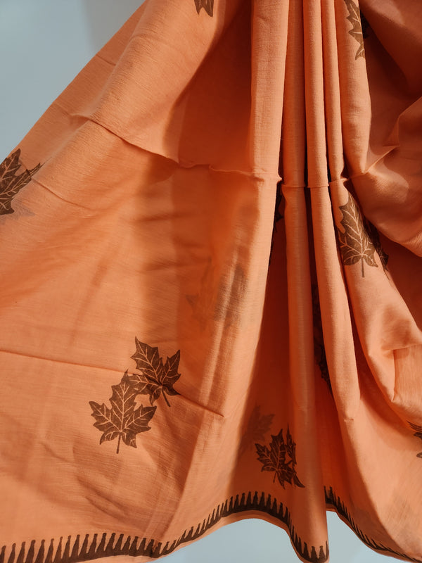 'AUTUMN HUES: Brown' Hand block printed cotton