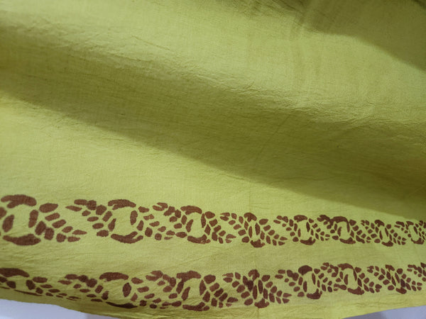 'VILLAGE GREEN' Hand block printed cotton