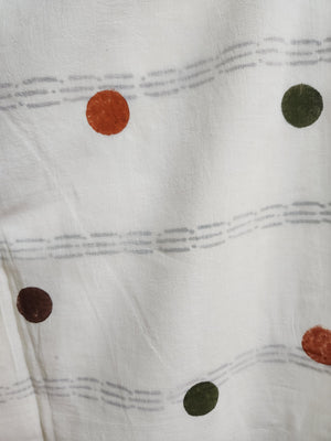'POLKA PARTY IN THE GARDEN: Rust' Hand block printed cotton