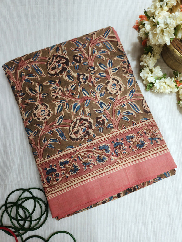 'IRAVATI' Block printed Kalamkari on handwoven cotton