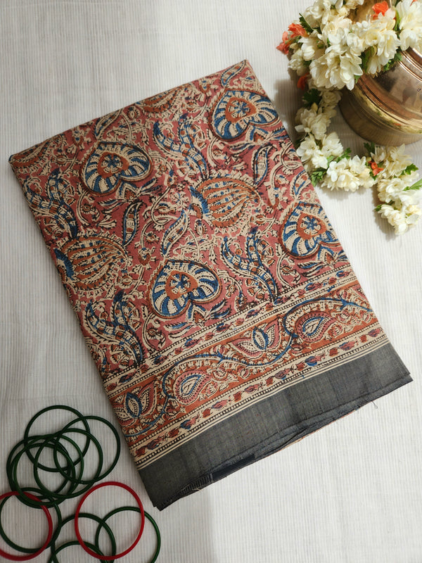 'MRIDULA' Block printed Kalamkari on handwoven cotton