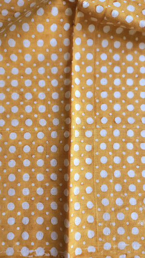 'STAR STRUCK: Ochre' Hand Block Printed Cotton Saree