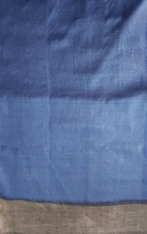 'RAZA: Blue' Batik on Handwoven Mulberry silk