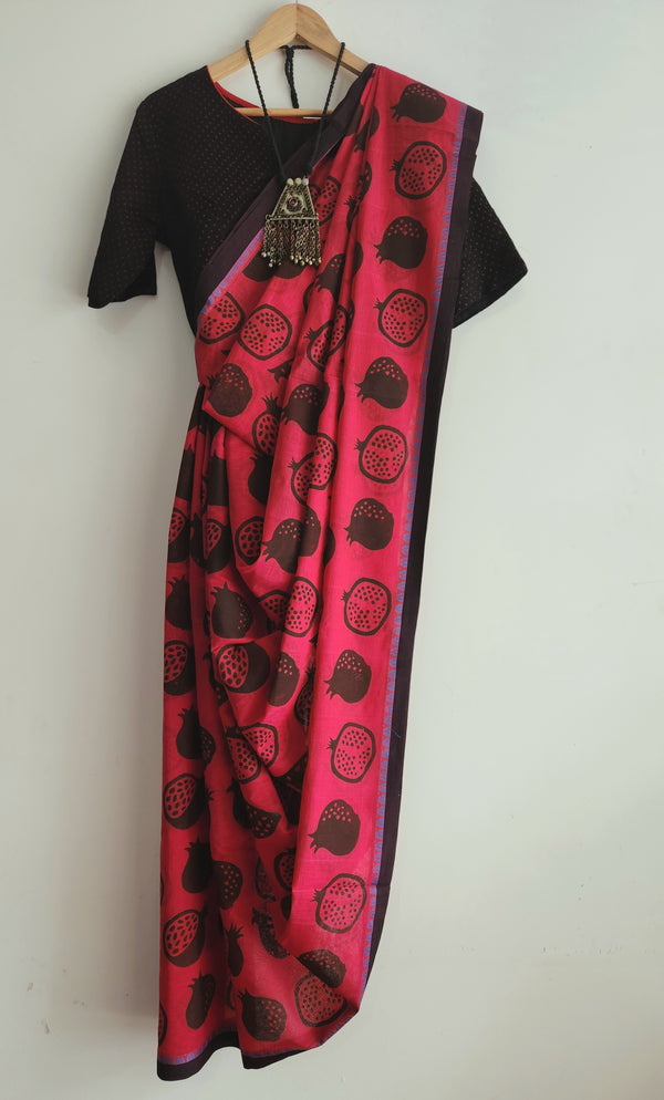 'POMEGRANATE POP' Hand block printed Begumpuri