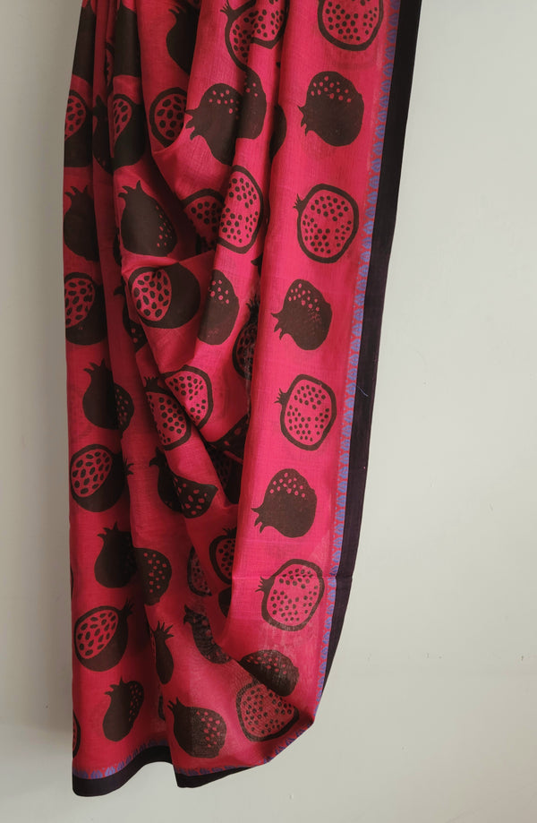 'POMEGRANATE POP' Hand block printed Begumpuri