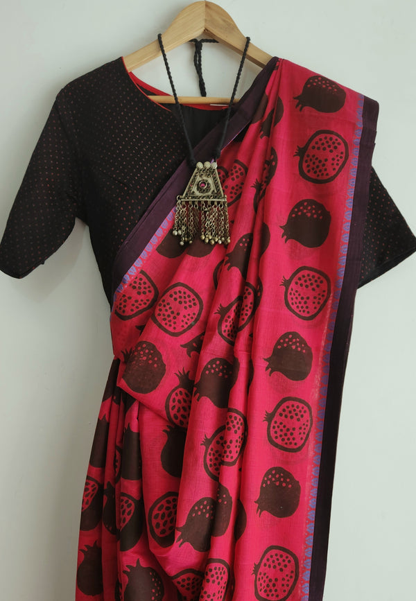 'POMEGRANATE POP' Hand block printed Begumpuri