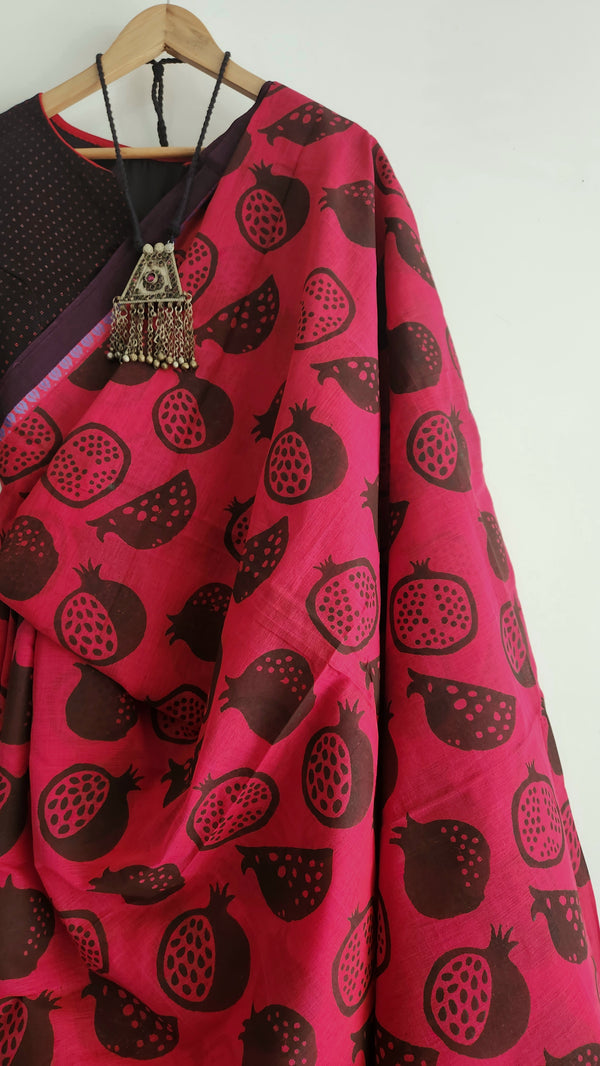 'POMEGRANATE POP' Hand block printed Begumpuri