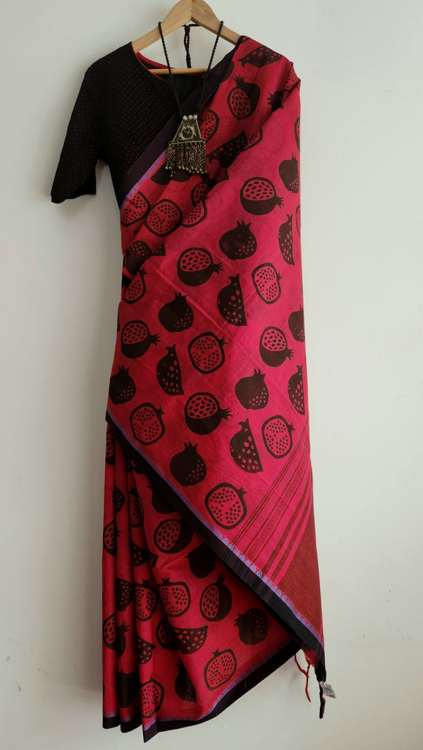 'POMEGRANATE POP' Hand block printed Begumpuri