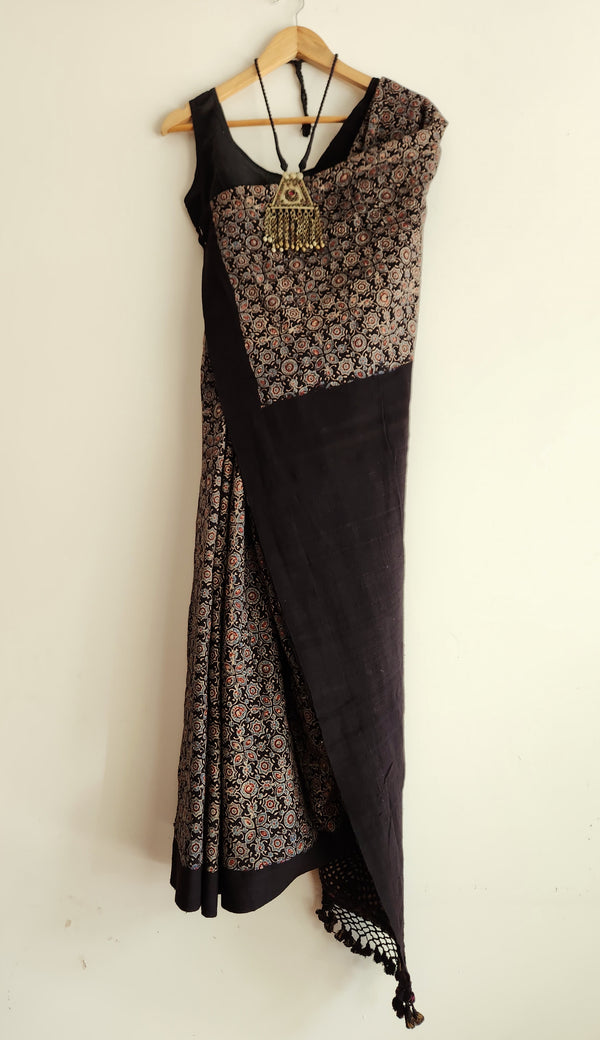 'ASMA' Ajrakh on handwoven Kala Cotton