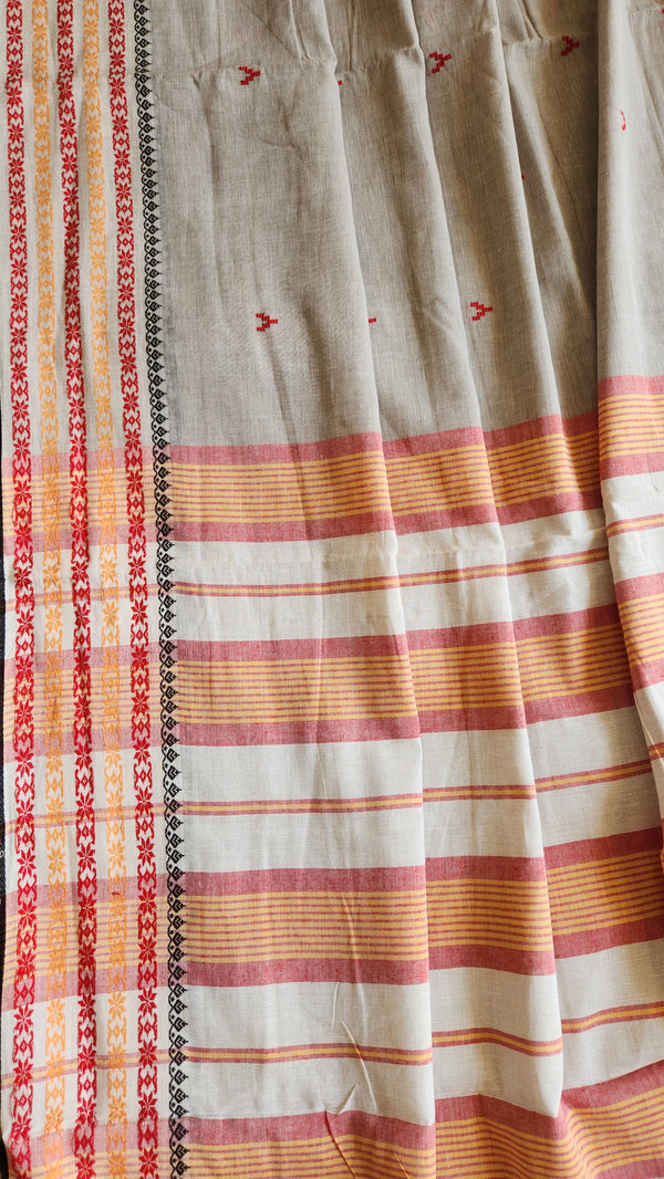 'BIBHA: Grey' Handwoven Begumpuri Saree