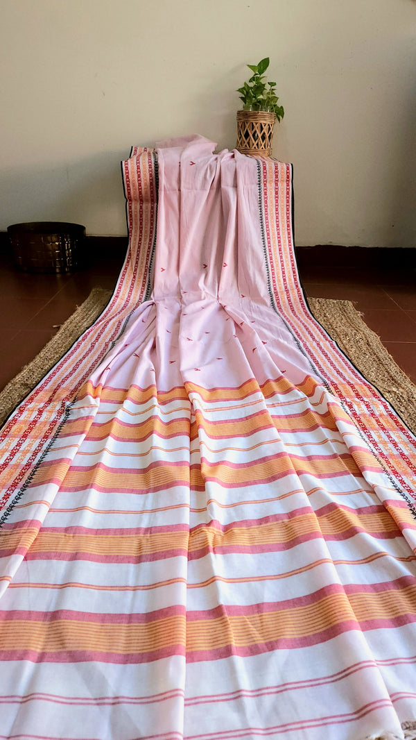 'BIBHA: Light Pink' Handwoven Begumpuri Saree