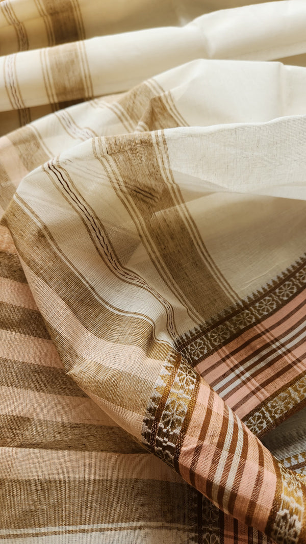'PARIJAT' Handwoven Dhonekhali Cotton