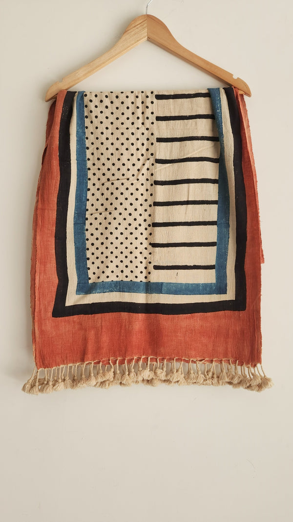 'NANDLAL' Kala Cotton Bhujodi Ajrakh Stole