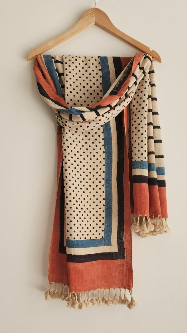 'NANDLAL' Kala Cotton Bhujodi Ajrakh Stole