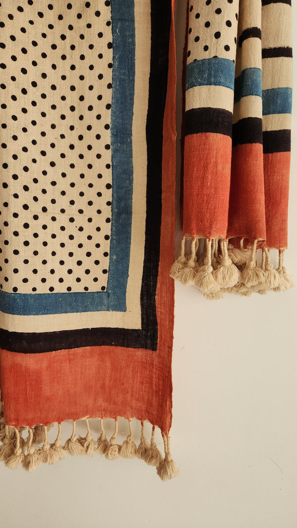 'NANDLAL' Kala Cotton Bhujodi Ajrakh Stole