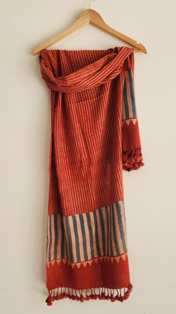 'HARI' Kala Cotton Bhujodi Ajrakh Stole