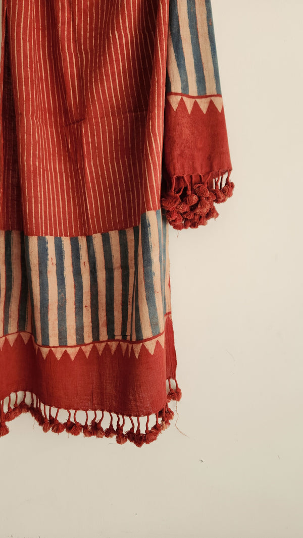 'HARI' Kala Cotton Bhujodi Ajrakh Stole