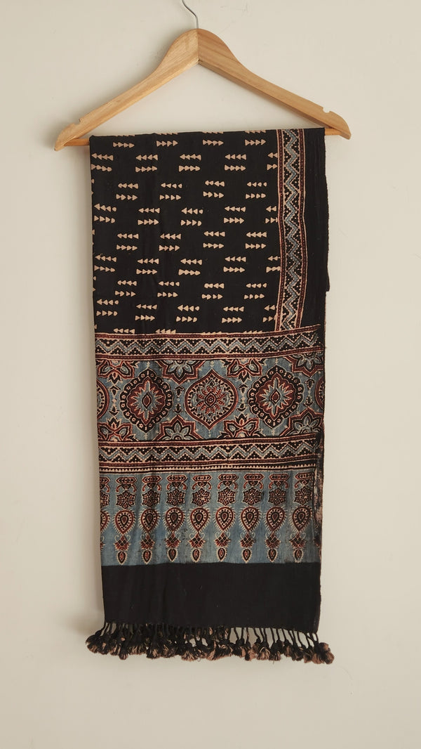 'MOHAN' Kala Cotton Bhujodi Ajrakh Stole