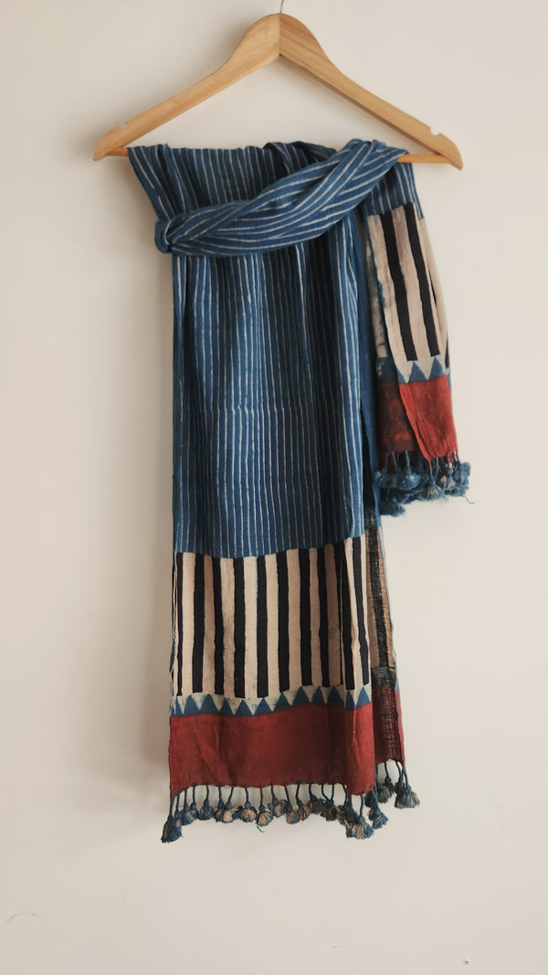 'RADHEYA' Kala Cotton Bhujodi Ajrakh Stole