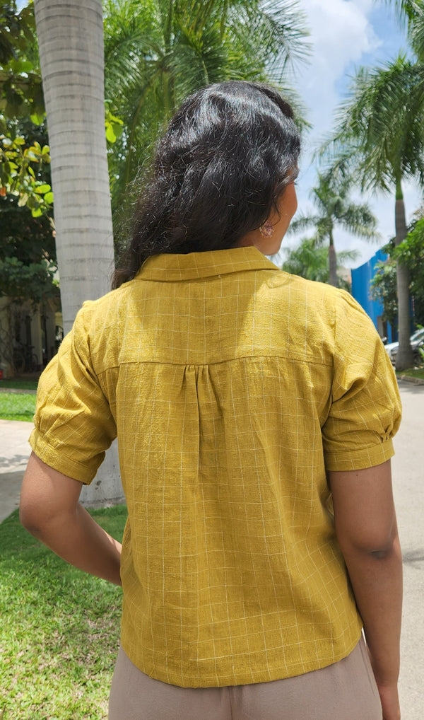 "PUSHIRI" Kala Cotton Checkered Top