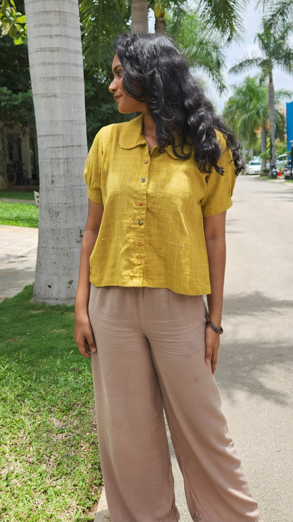 "PUSHIRI" Kala Cotton Checkered Top