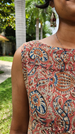 "RAGINI" Handblock Printed Kalamkari Top