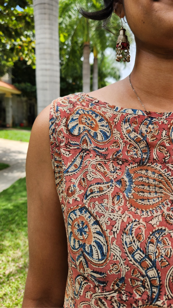 "RAGINI" Handblock Printed Kalamkari Top