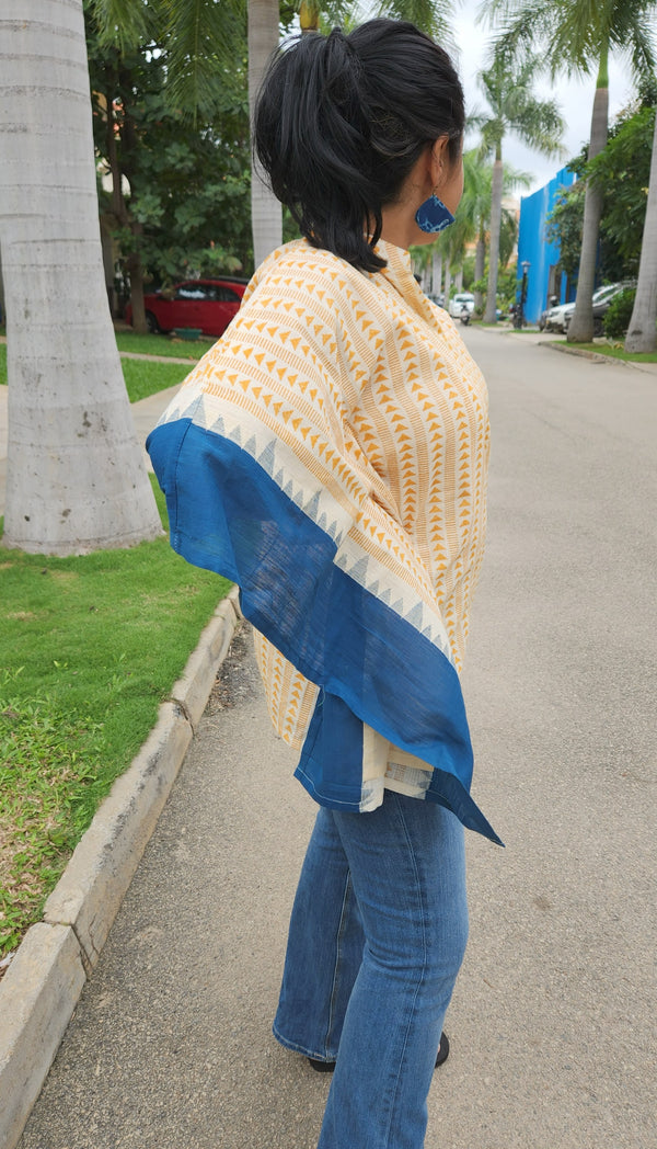 "TRIA" Kuppadam Ponru Handblock printed Kaftan