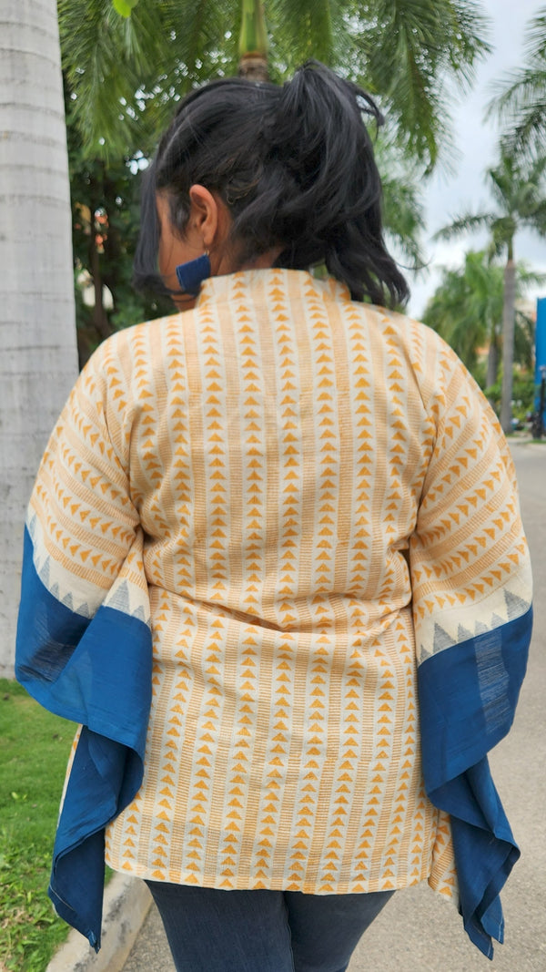 "TRIA" Kuppadam Ponru Handblock printed Kaftan