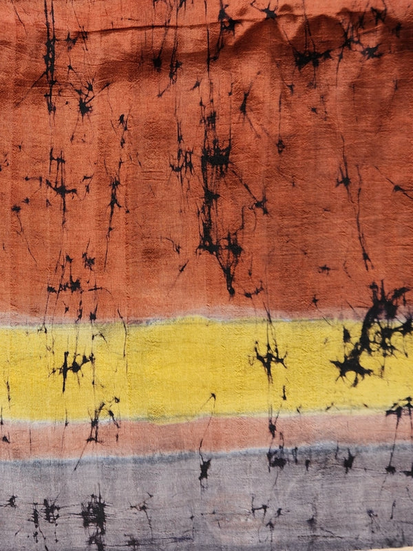 'MONDRIAN' Batik on Handwoven Mulberry silk