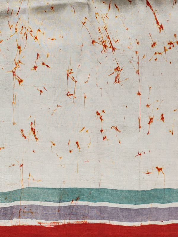 'ALBERS: Red' Batik on Handwoven Mulberry silk