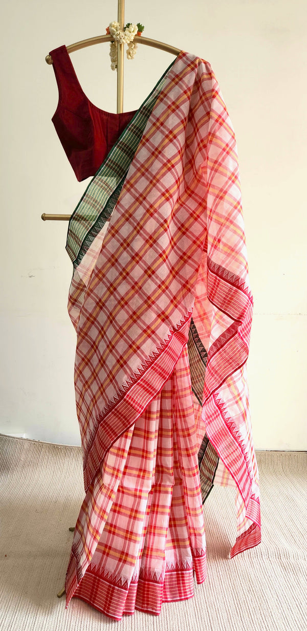 'GAURI' Handwoven Cotton Dhonekhali Saree