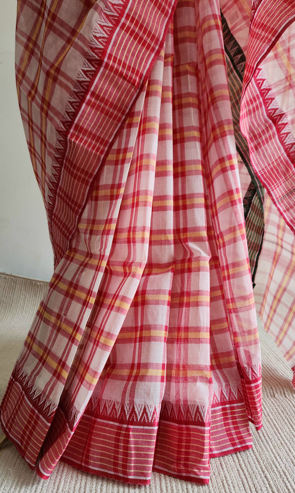 'GAURI' Handwoven Cotton Dhonekhali Saree