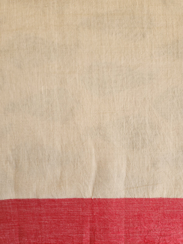 'SHREE: Ivory' Handwoven Silk-Cotton Jamdani Saree