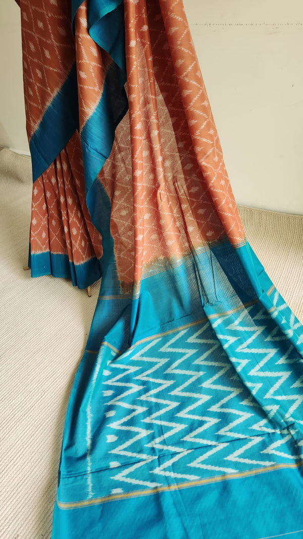 'RĀTRI RĀNI' Handwoven Pochampally Ikat Cotton Saree