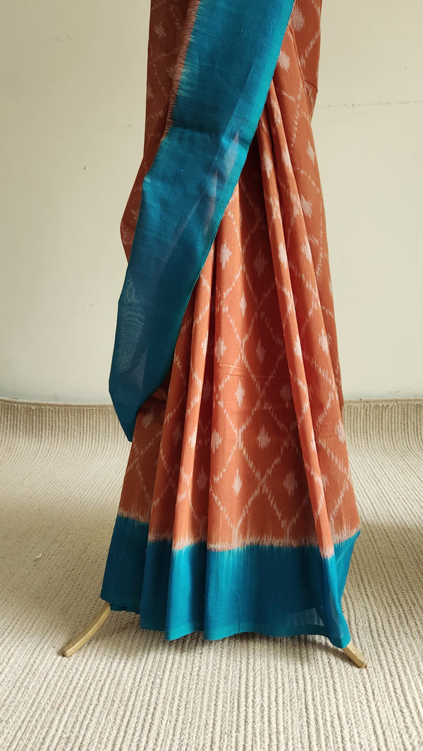 'RĀTRI RĀNI' Handwoven Pochampally Ikat Cotton Saree