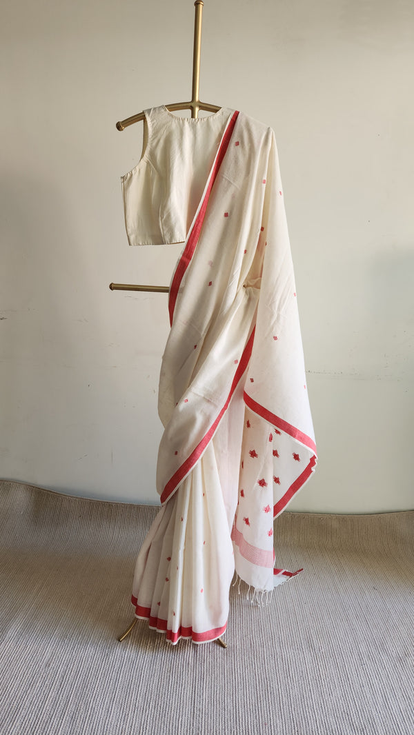 'CHOM CHOM' Handwoven Jamdani Cotton Saree