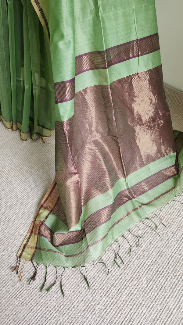 'KUSUMITA' Handwoven Silk-Cotton Maheshwari Saree