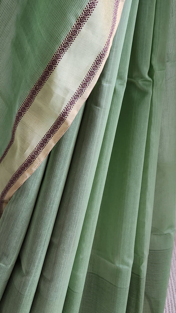 'KUSUMITA' Handwoven Silk-Cotton Maheshwari Saree