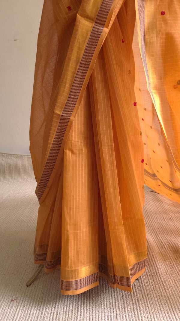 'ROMINI:Yolk' Handwoven Venkatagiri Cotton Saree