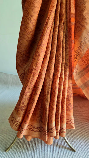HARLEY - Hand block printed Bhagalpuri Tussar silk