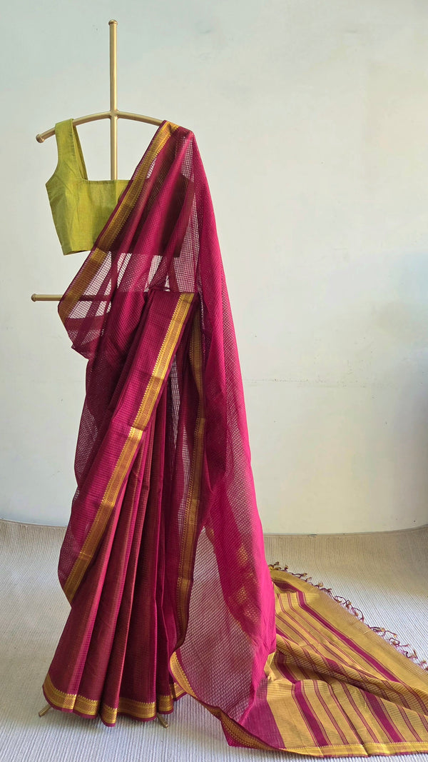 'BAARMASI' Handwoven Mangalagiri Cotton Saree