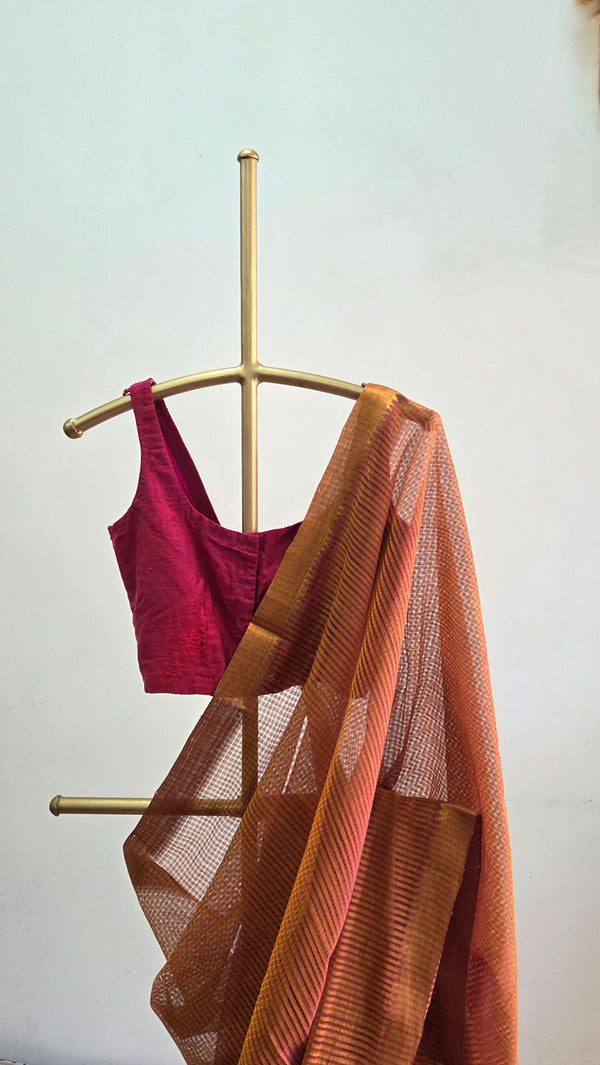 'GOMEDHAKA' Handwoven Mangalagiri Cotton Saree