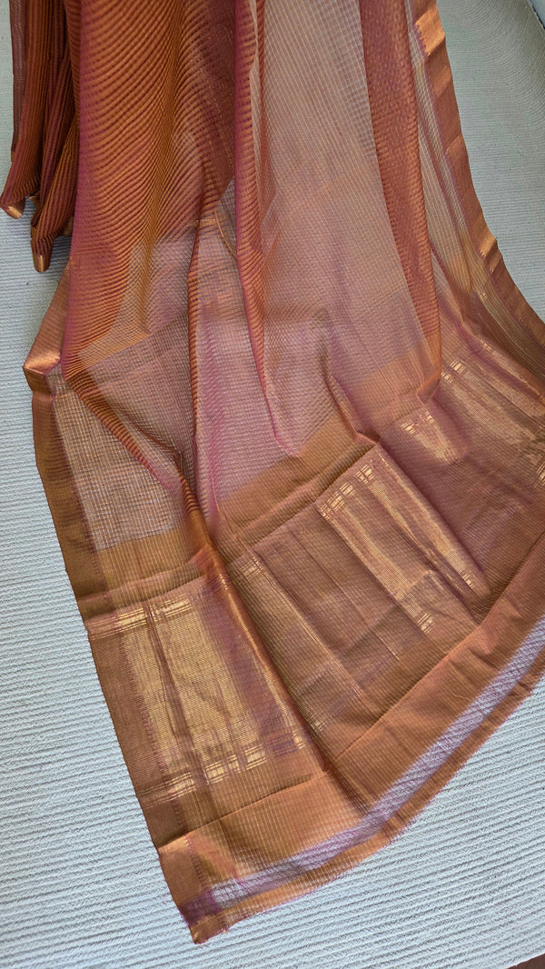 'GOMEDHAKA' Handwoven Mangalagiri Cotton Saree
