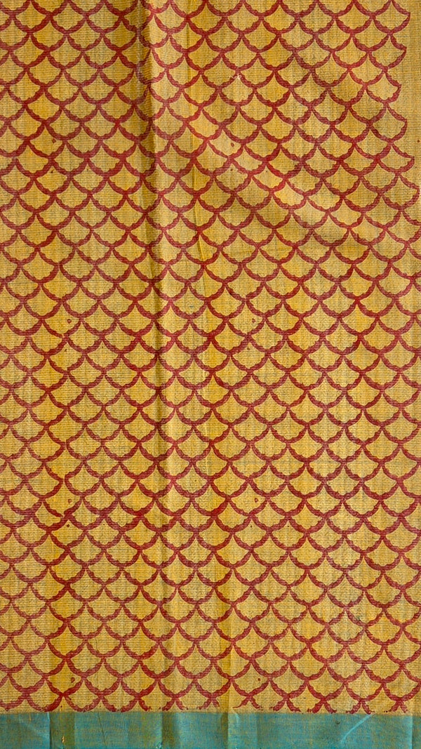 'MALLIKA : Teal' Mangalagiri Cotton Saree