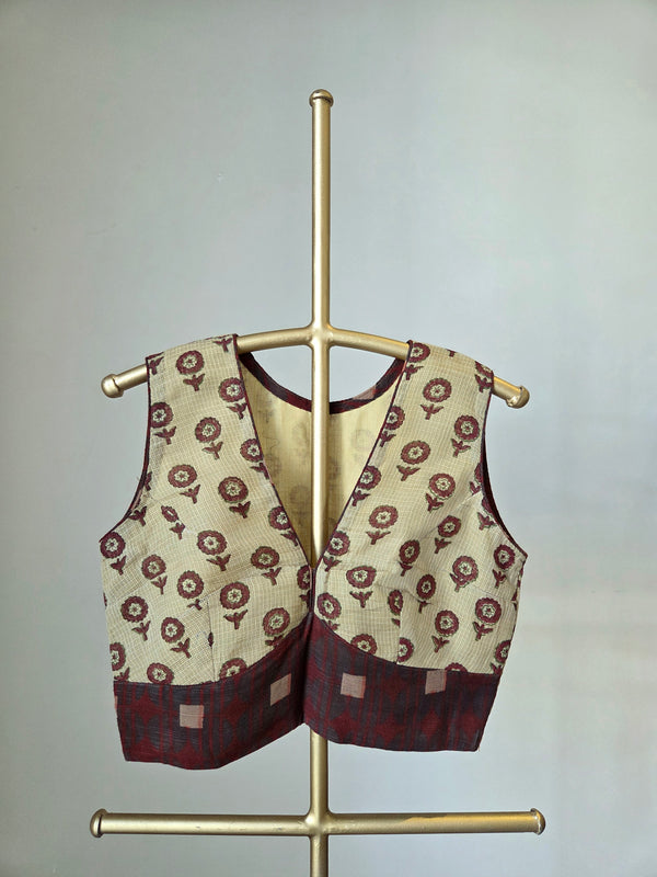 'DESERT BLOOM' Kota Doria Silk-Cotton Blouse